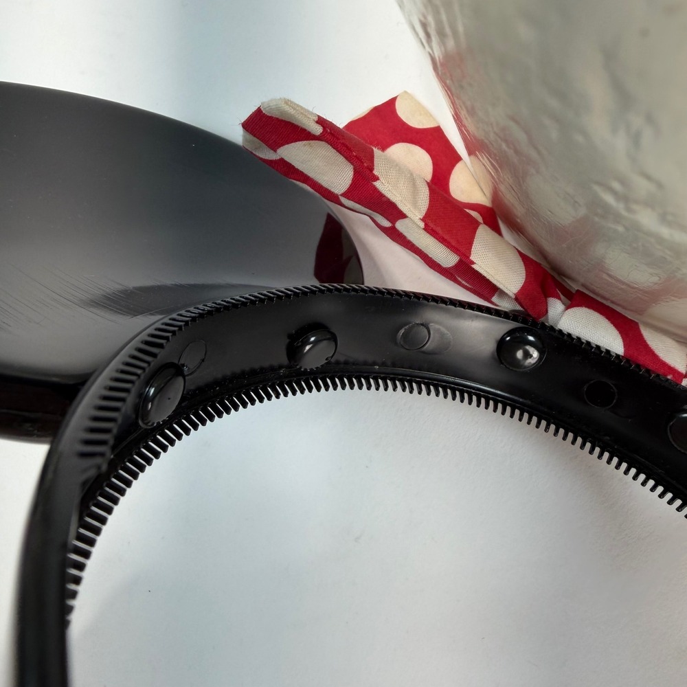 Vintage Disney Parks Minnie Mouse Ear Headband Red Polka Dot Bow Black Ears - Picture 10 of 12